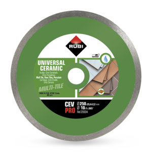 Ceramic tiles continuous rim diamond blade (CEV) - Wet cut  - RUBI Catalogue